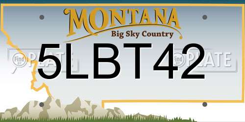 5LBT42 Montana License Plate