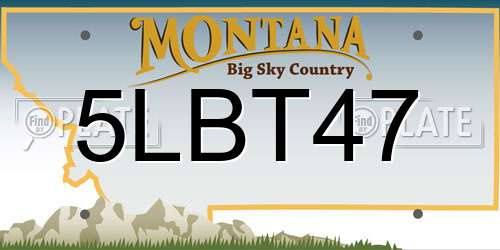5LBT47 Montana License Plate