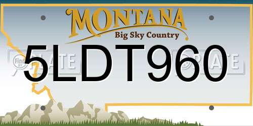 5LDT960 Montana License Plate