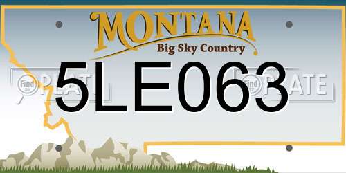 5LE063 Montana License Plate