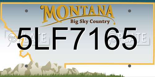 5LF7165 Montana License Plate