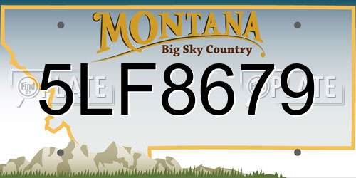 5LF8679 Montana License Plate