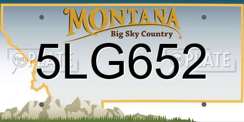 5LG652 Montana License Plate