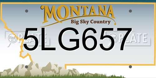 5LG657 Montana License Plate