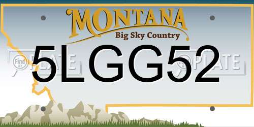 5LGG52 Montana License Plate