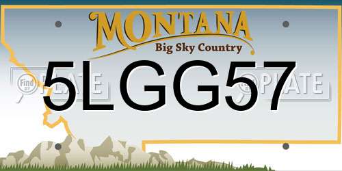 5LGG57 Montana License Plate