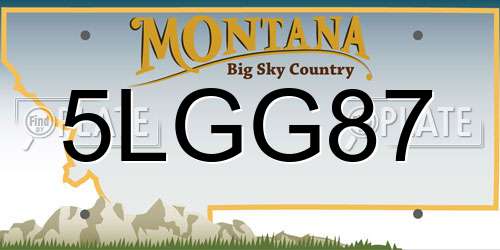 5LGG87 Montana License Plate