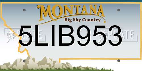 5LIB953 Montana License Plate