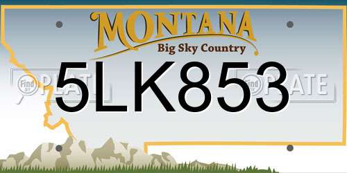 5LK853 Montana License Plate