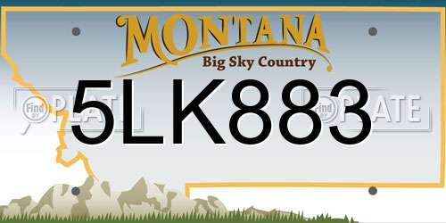 5LK883 Montana License Plate