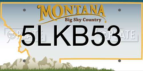 5LKB53 Montana License Plate