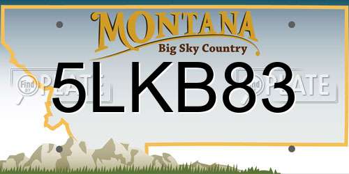 5LKB83 Montana License Plate
