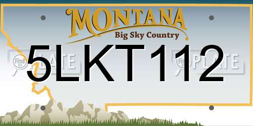 5LKT112 Montana License Plate