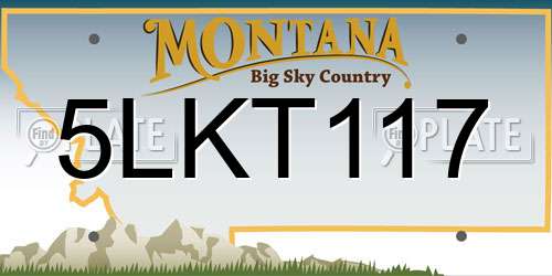 5LKT117 Montana License Plate