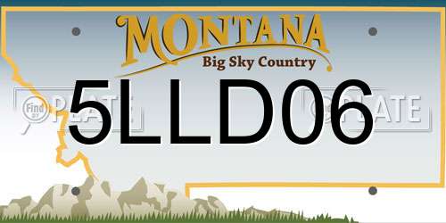 5LLD06 Montana License Plate