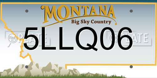 5LLQ06 Montana License Plate
