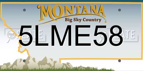 5LME58 Montana License Plate