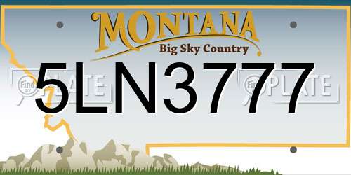 5LN3777 Montana License Plate