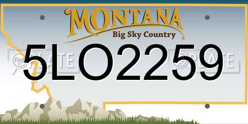 5LO2259 Montana License Plate