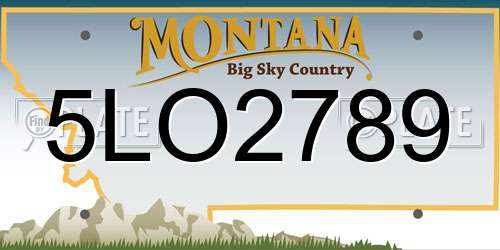 5LO2789 Montana License Plate