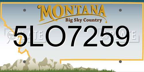 5LO7259 Montana License Plate
