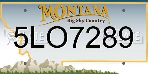 5LO7289 Montana License Plate