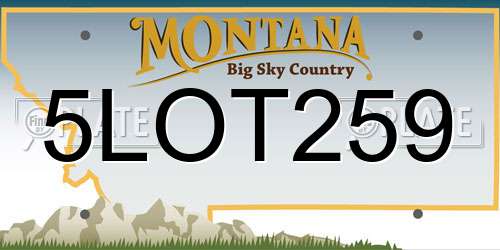 5LOT259 Montana License Plate