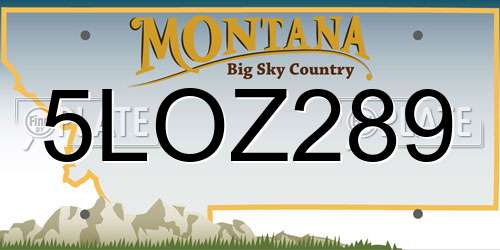 5LOZ289 Montana License Plate