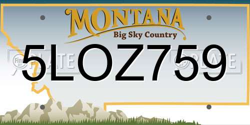 5LOZ759 Montana License Plate