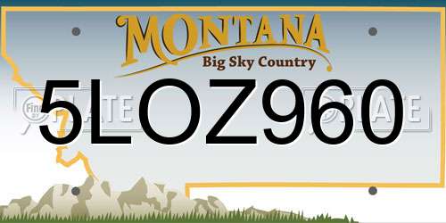 5LOZ960 Montana License Plate