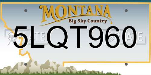 5LQT960 Montana License Plate