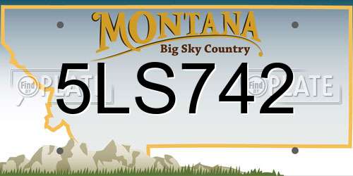5LS742 Montana License Plate