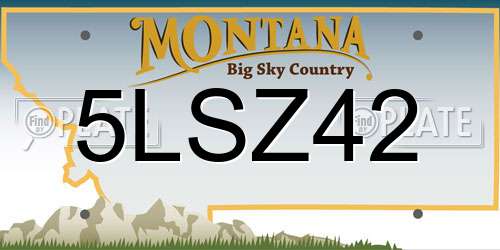 5LSZ42 Montana License Plate