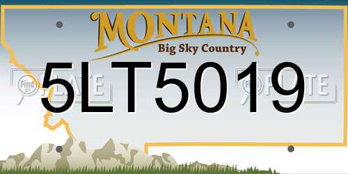 5LT5019 Montana License Plate
