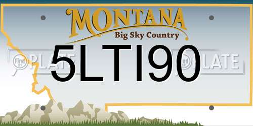 5LTI90 Montana License Plate