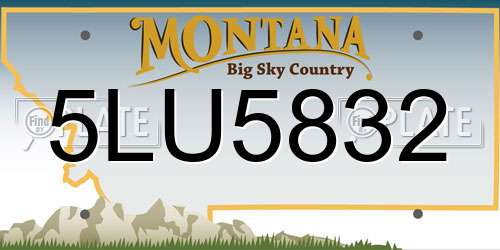 5LU5832 Montana License Plate