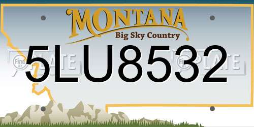 5LU8532 Montana License Plate