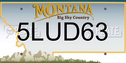 5LUD63 Montana License Plate