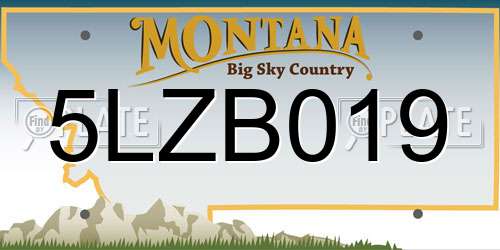5LZB019 Montana License Plate