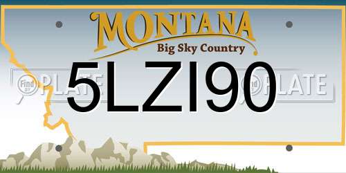 5LZI90 Montana License Plate
