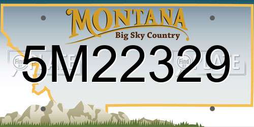 5M22329 Montana License Plate
