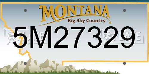 5M27329 Montana License Plate