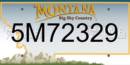 5M72329 Montana License Plate