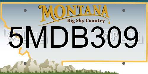 5MDB309 Montana License Plate