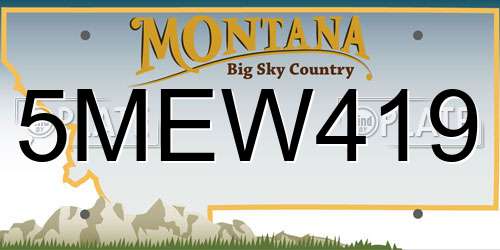 5MEW419 Montana License Plate