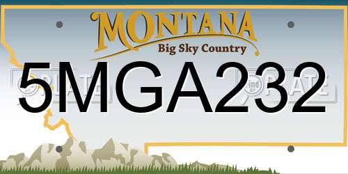 5MGA232 Montana License Plate