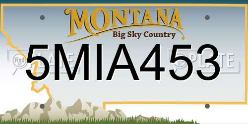 5MIA453 Montana License Plate