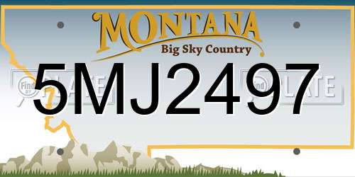 5MJ2497 Montana License Plate