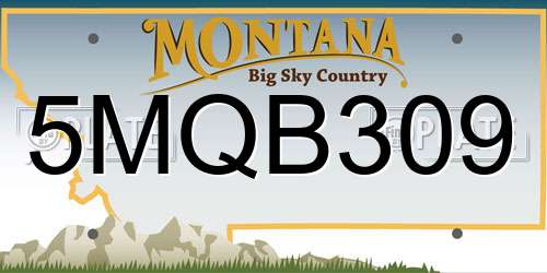 5MQB309 Montana License Plate