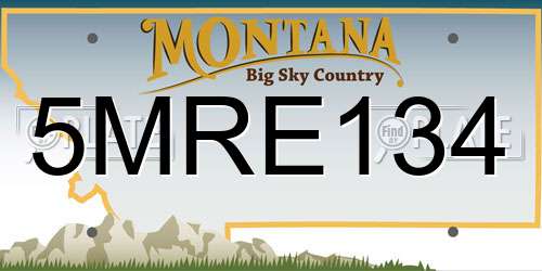 5MRE134 Montana License Plate